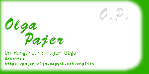 olga pajer business card